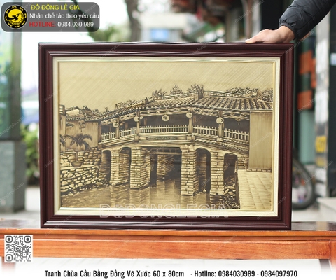 TRANH CHÙA CẦU HỘI AN VẼ XƯỚC 60X80CM