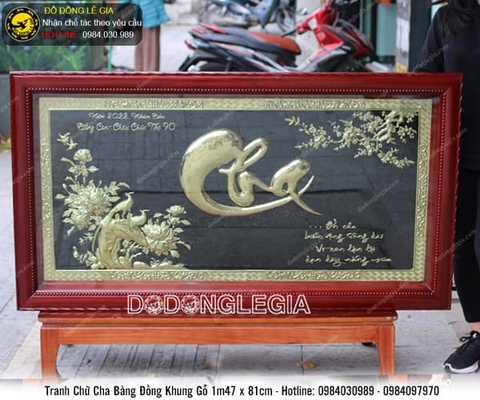 Tranh Chữ Cha thiết kế theo yêu cầu 1m47x81cm