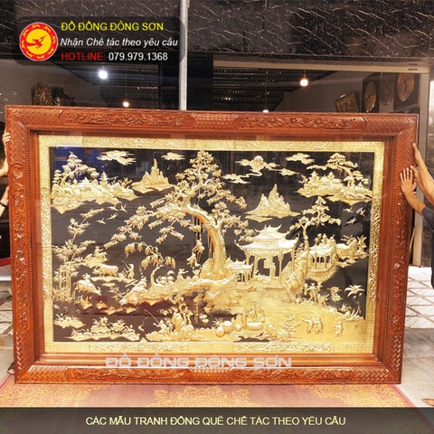 Báo giá các mẫu tranh Phong cảnh đồng quê bằng đồng phủ vàng 24k
