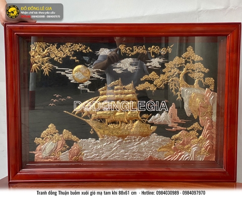 Tranh Thuận Buồm Xuôi Gió Mạ Tam Khí 88x61cm
