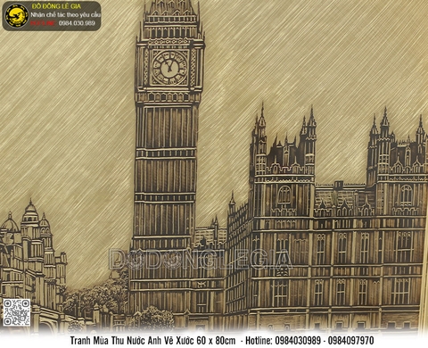 Tranh Mùa Thu Nước Anh vẽ xước 60x80cm