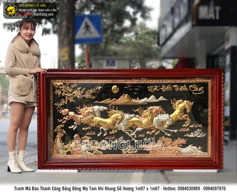 Tranh đồng bát mã mạ tam khí theo yêu cầu