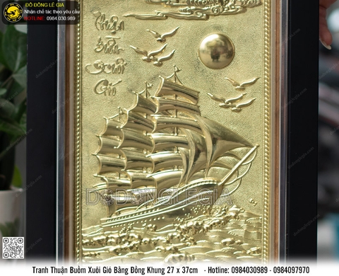 Tranh Thuận Buồm Xuôi Gió Khung Giả Gỗ 27 x 37cm