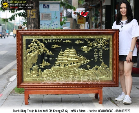 Tranh đồng Thuận buồm xuôi gió 155cmx88cm