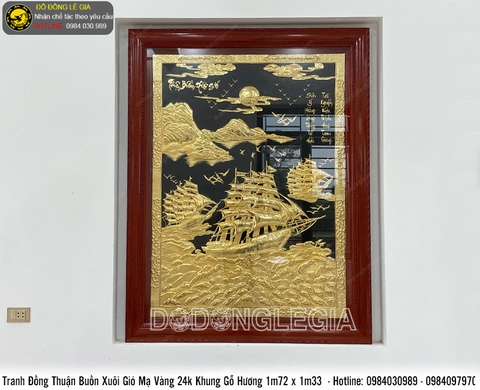 Tranh Thuận buồm xuôi gió mạ vàng 24k KT 1m72x1m33