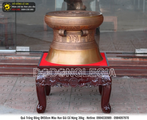 Đúc quả trống đường kính 50cm hoa văn chìm cho khách Hồ Chí Minh