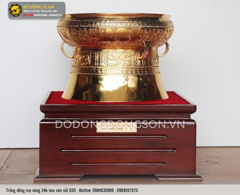 Trống đồng mạ vàng 24k