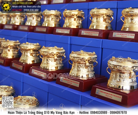 Lô trống đồng D10 mạ vàng Bắc Kạn