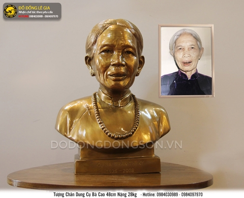 Tượng chân dung bằng đồng đỏ cao 48 cm-06