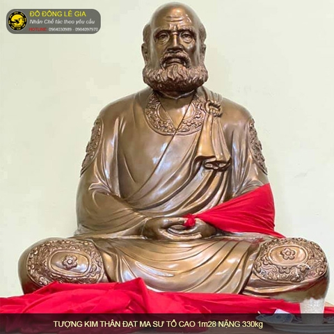 Tượng Kim Thân Đạt Ma bằng đồng đỏ
