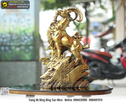 Tượng Dê Đứng Núi Đá bằng đồng cao 48cm