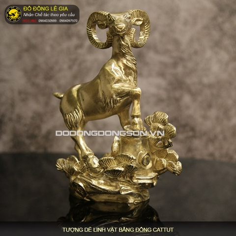 Tượng Dê cỡ nhỏ bằng đồng cattut