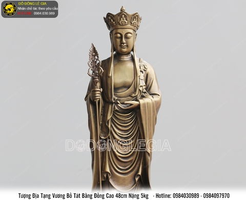 Tượng địa tạng vương bồ tát bằng đồng cao 48cm