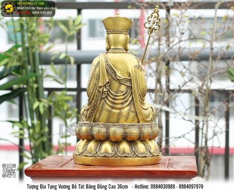 Tượng Địa Tạng Vương Bồ Tát Bằng Đồng Cao 36cm