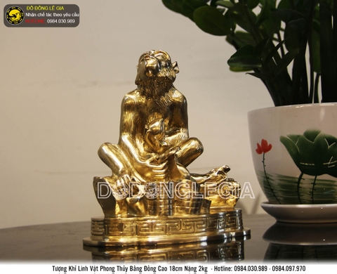 Tượng linh vật khỉ bằng đồng cattut