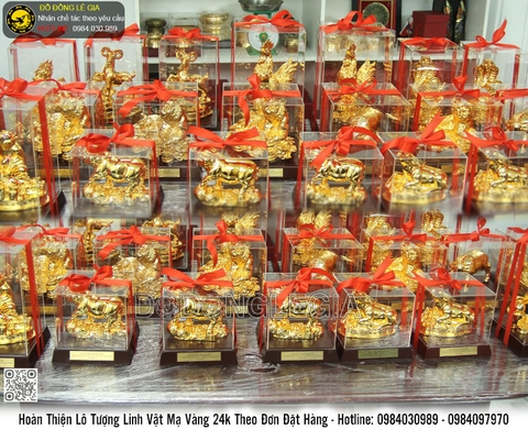 Hoàn Thiện Lô Tượng Linh Vật Mạ Vàng 24k Theo Đơn Đặt Hàng