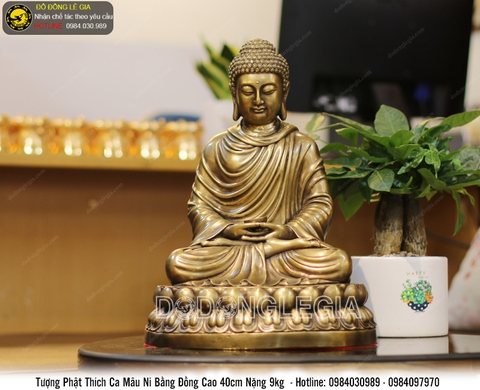 Tượng phật thích ca bằng đồng cao 40cm