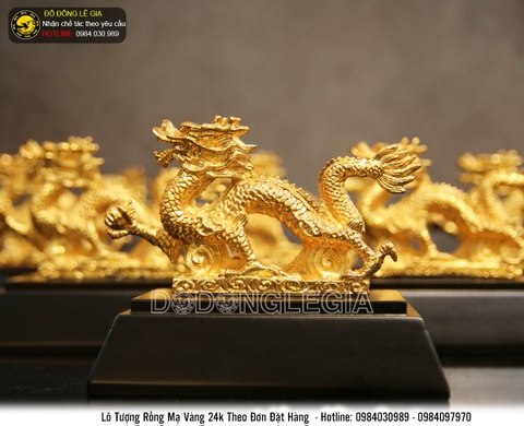Chế tác lô tượng rồng bằng đồng mạ vàng 24k theo đặt hàng của khách doanh nghiệp