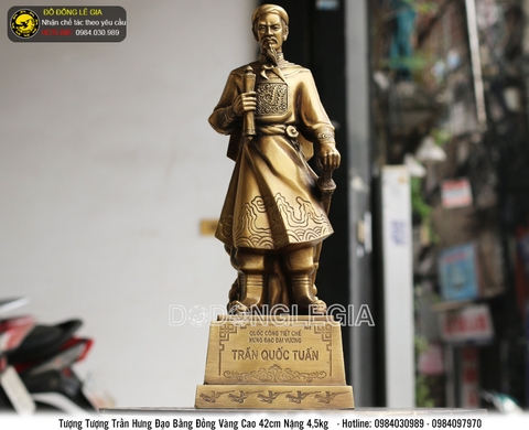 Tượng Đức Thánh Trần bằng đồng cao 42cm