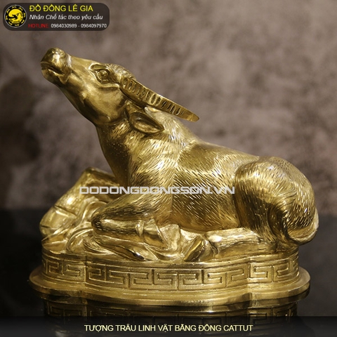 Tượng Trâu nằm bằng đồng Cattut - cỡ trung