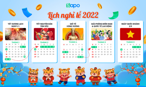 Thông báo lịch nghỉ lễ năm 2022