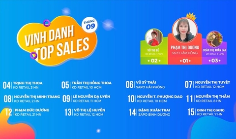 Vinh danh TOP SALES tháng 09.2022