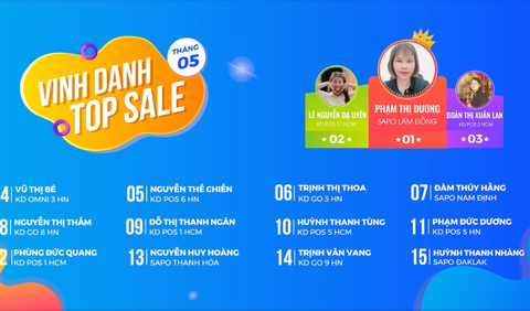 Vinh danh TOP SALES tháng 05.2022