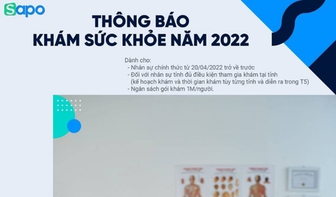 THÔNG BÁO THÔNG TIN KHÁM SỨC KHỎE ĐỊNH KÌ NĂM 2022
