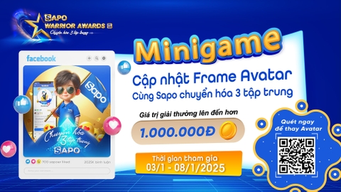 Siêu HOT cùng Minigame: Cập nhật Frame Avatar – Cùng Sapo chuyển hóa 3 tập trung 🔥