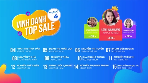Vinh danh TOP SALE xuất sắc tháng 04/2021