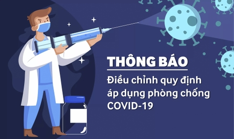[Thông báo: Điều chỉnh quy định phòng chống dịch Covid-19]