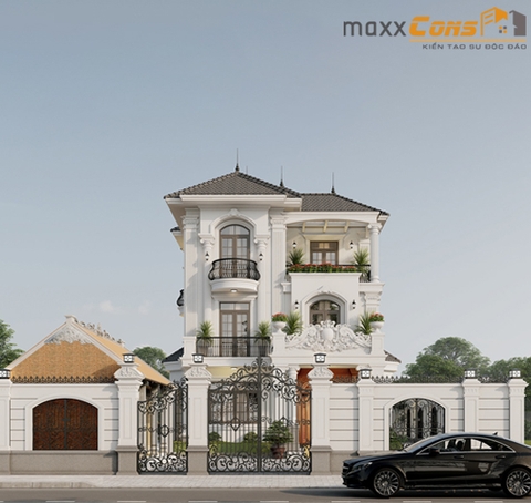 Thiết kế biệt thự tân cổ điển 8x20m 3 tầng ấn tượng