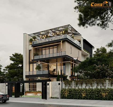Thiết kế biệt thự nghỉ dưỡng hiện đại có bể bơi