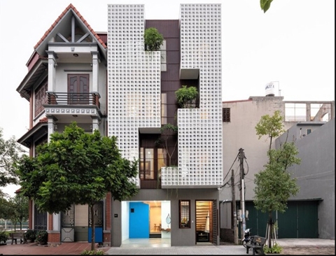 Thiết kế mẫu kiến trúc nhà phố đẹp 4 tầng độc lạ