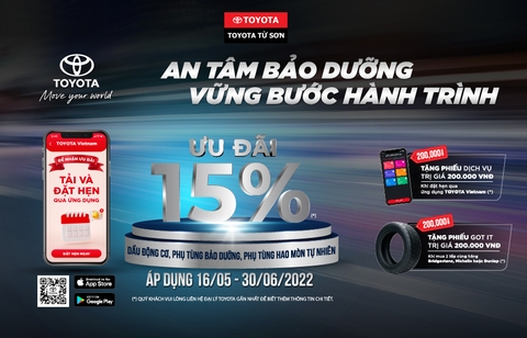[KHUYẾN MÃI THÁNG 5] AN TÂM BẢO DƯỠNG VỮNG BƯỚC HÀNH TRÌNH