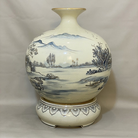 Bình Hút Lộc Cảnh Đồng Quê H45 Gốm Chu Đậu Vàng Kim RG-000803