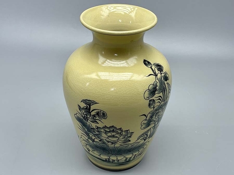 Bình Thiên Hương Hoa Sen H28 Gốm Chu Đậu Truyền Thống