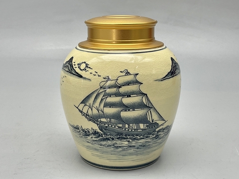 Hộp Đựng Trà Thuận Buồm Xuôi Gió H3 Gốm Chu Đậu Truyền Thống