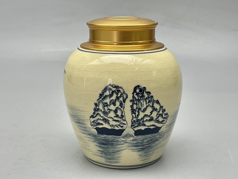 Hộp Đựng Trà Thuận Buồm Xuôi Gió H3 Gốm Chu Đậu Truyền Thống