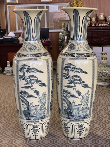 Lục Bình Tứ Cảnh 1,55m Gốm Chu Đậu Truyền Thống