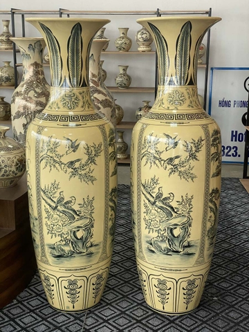 Lục Bình Tứ Cảnh Cao 1,75m Gốm Chu Đậu Truyền Thống