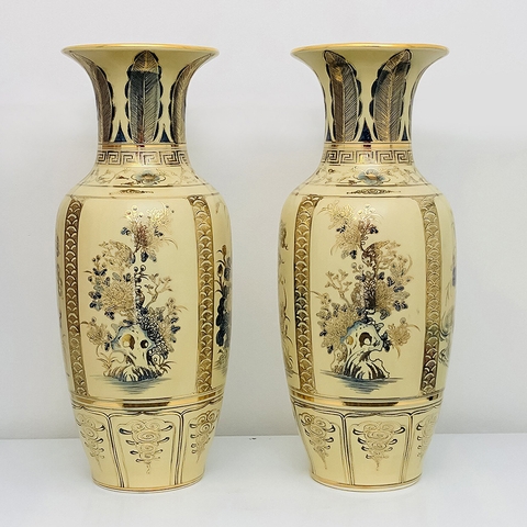 Lộc Bình Gốm Chu Đậu Vẽ Vàng 24K RG-000416