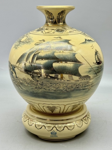 Bình Hút Lộc Thuận Buồm Xuôi Gió Và Công Đào H30 Vẽ Vàng