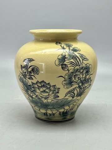 Bình Cát Tường Hoạ Tiết Hoa Sen H21 Gốm Chu Đậu Truyền Thống