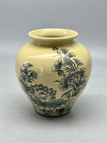 Bình Cát Tường Hoạ Tiết Hoa Sen H21 Gốm Chu Đậu Truyền Thống