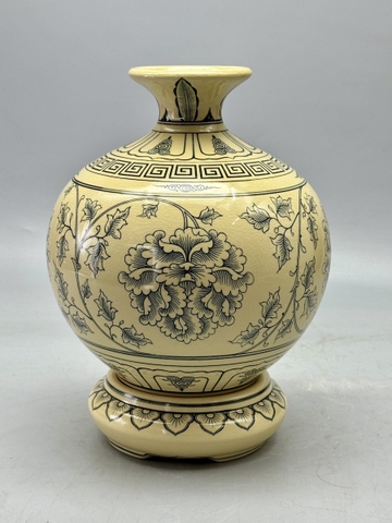 Bình Hút Lộc Mẫu Đơn H25 Gốm Chu Đậu Truyền Thống