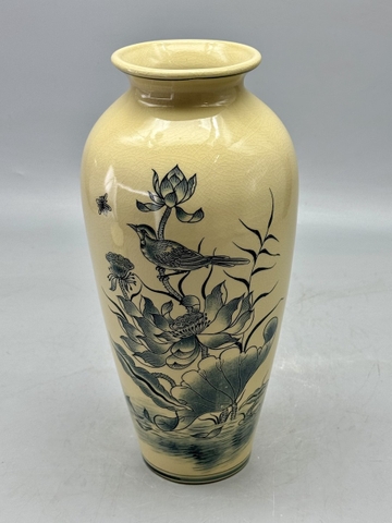 Bình Như Ý Hoạ Tiết Hoa Sen H35 Gốm Chu Đậu Truyền Thống