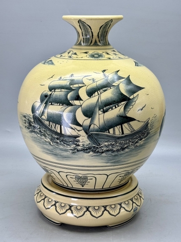 Bình Hút Lộc Thuận Buồm Xuôi Gió H42 Gốm Chu Đậu Truyền Thống