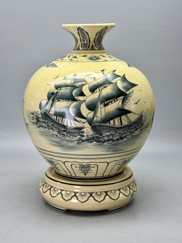 Bình Hút Lộc Thuận Buồm Xuôi Gió H42 Gốm Chu Đậu Truyền Thống