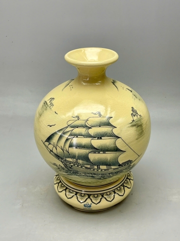 Bình Hút Lộc Thuận Buồm Xuôi Gió H25 Gốm Chu Đậu Truyền Thống